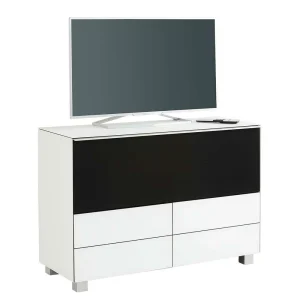 115x78x42 TV Element Mit Glas Beschichtet Weiß – Durios 8