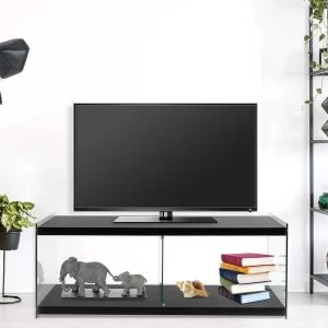 120x45x60 TV Regal In Schwarz Lackiert – Voreno 12