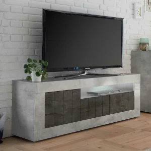 138cm TV Bank In Dunkelgrau & Beton Grau – Uxena 12