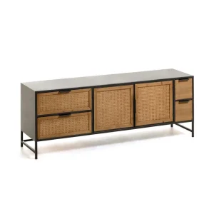 150x55x40 TV Board Aus Rattan & Zeder Holz – Nairos 10