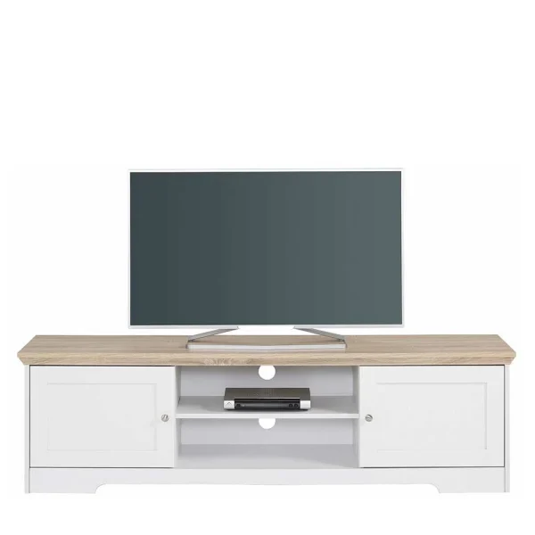 160x45x40 Cm TV Schrank In Weiß & Eichefarben – Akedra 4