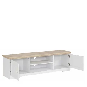 160x45x40 Cm TV Schrank In Weiß & Eichefarben – Akedra 14