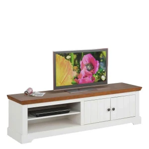 160x45x42 TV Unterschrank In Weiß & Walnuss – Embaly 10