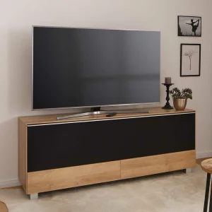 160x60x42 TV Element In Eiche Dekor & Schwarz – Aramov 7