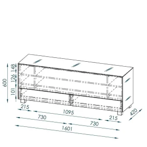 160x60x42 TV Element In Eiche Dekor & Schwarz – Aramov 9