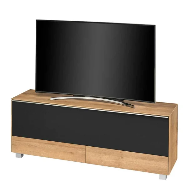 160x60x42 TV Element In Eiche Dekor & Schwarz – Aramov 1