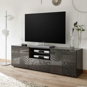 181x57x42 Cm Hochglanz TV Element In Grau – Ipatal I 9