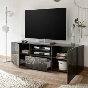 181x57x42 Cm Hochglanz TV Element In Grau – Ipatal I 11