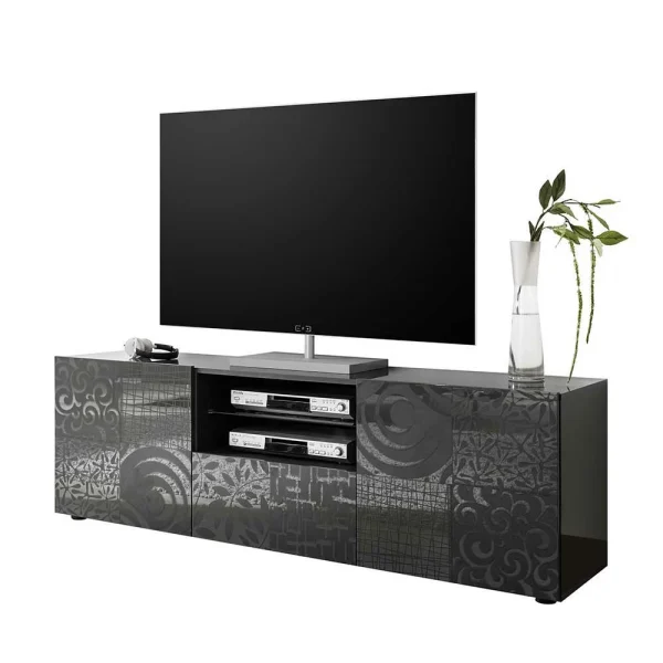 181x57x42 Cm Hochglanz TV Element In Grau – Ipatal I 1