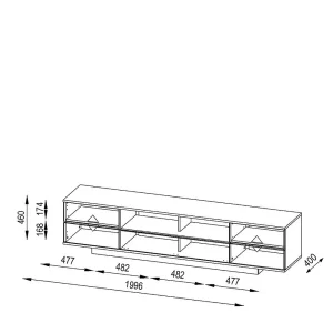 200 Cm Langes TV Board Im Skandi Design – Tea 18