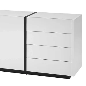 212 Cm Breites Sideboard In Weiß Mit Schwarz – Laucata 16