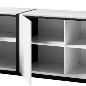 212 Cm Breites Sideboard In Weiß Mit Schwarz – Laucata 18