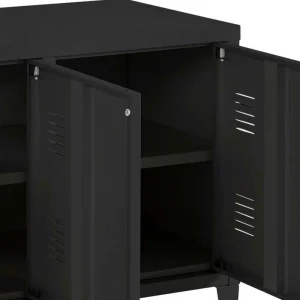 3-türiger Schrank Aus Metall In Schwarz – Trio 18