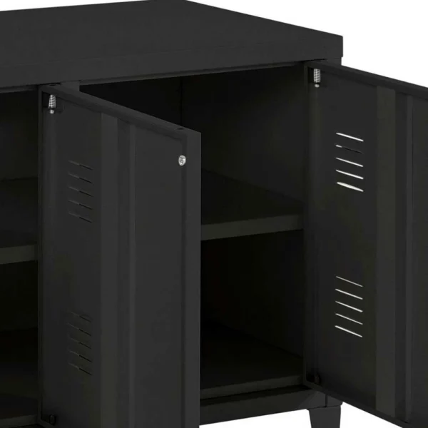 3-türiger Schrank Aus Metall In Schwarz – Trio 7