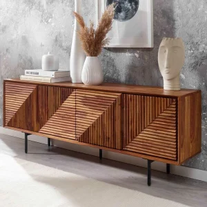 4-türiges Massivholz Sideboard 140 Cm Breit – Surin 10