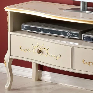 Barockstil TV Element In Weiß & Gold – Iviada 9