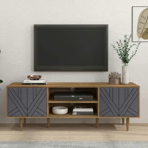 Design Lowboard Für TV In Grau & Natur – Ascolano 10