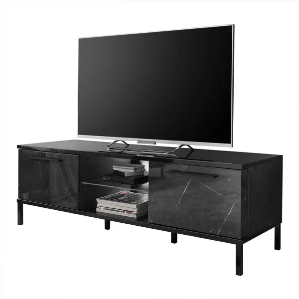 Design TV Kommode In Schwarz Marmor Optik – Cabriza 1