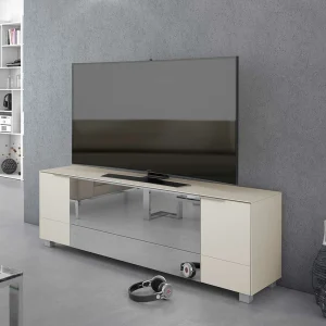 Design TV Lowboard In Beige & Spiegel – Droad 8