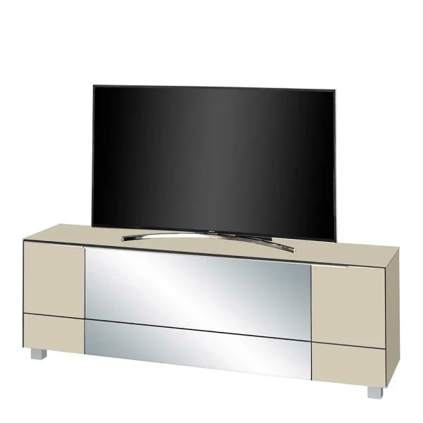 Design TV Lowboard In Beige & Spiegel – Droad 1