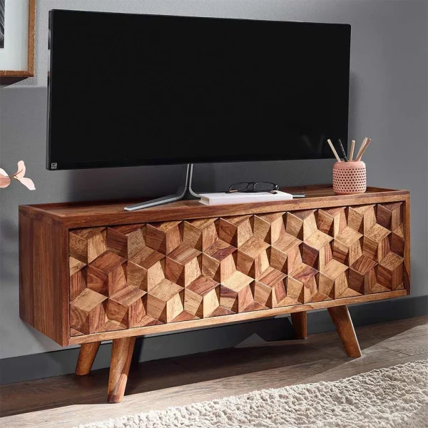 Designer TV Board Aus Sheesham Massivholz – Crabira 3