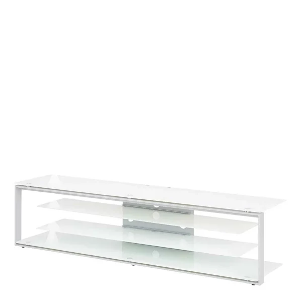 Designer TV Lowboard Aus Weißem Glas – Florentinas 1