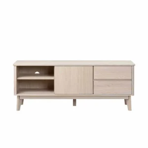 Eiche Massivholz TV Schrank In White Wash – Navassa 16