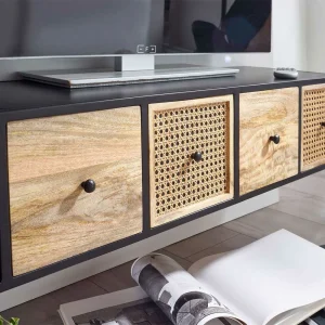 Hängendes TV Board Aus Holz & Wiener Geflecht – Leiria 16