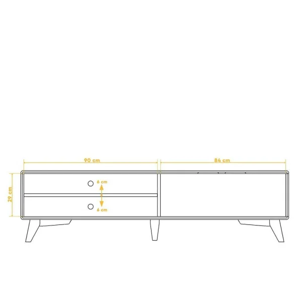 Kernbuche TV Element 2-türig & 2 Fächer – Junola 4