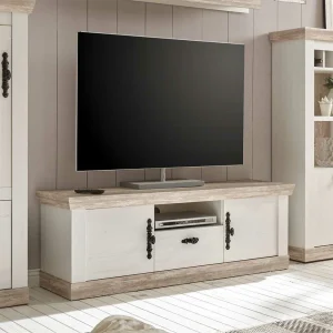 Landhaus TV Board In Weiß & Pinie Shabby Nedita 156 Cm Breit 10