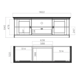 Landhaus TV Element 183 Cm Breit – Diatara 16