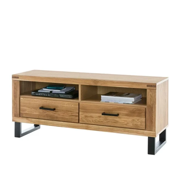 Loft TV Kommode Aus Teilmassiver Eiche – Arello 1