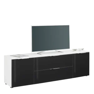 Lowboard Für TV In Anthrazit Glas & Weiß – Reanna 9