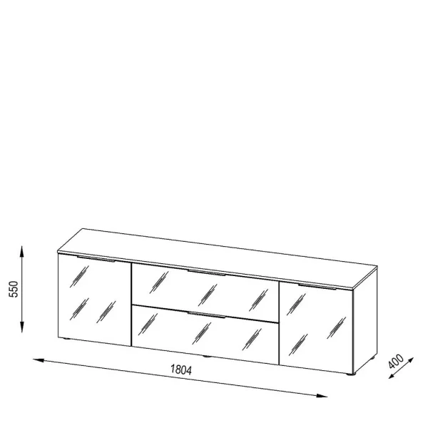 Lowboard Für TV In Anthrazit Glas & Weiß – Reanna 6