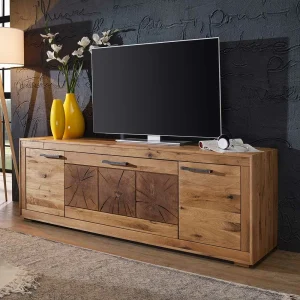 Niedriges Sideboard Troncon Aus Wildeiche Massivholz 10