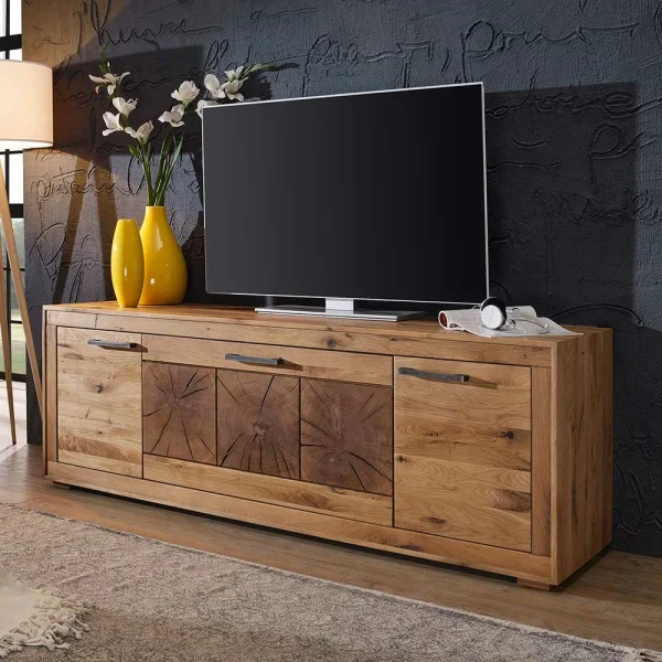 Niedriges Sideboard Troncon Aus Wildeiche Massivholz 3