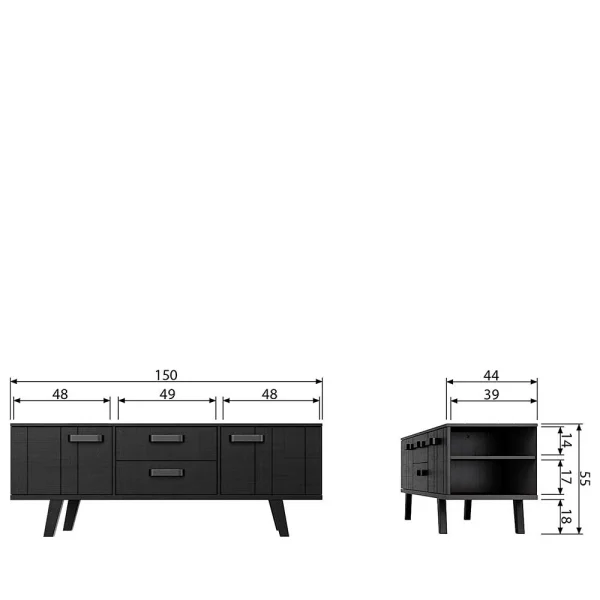 Schwarzes TV Board Aus Kiefernholz – Kleera 6