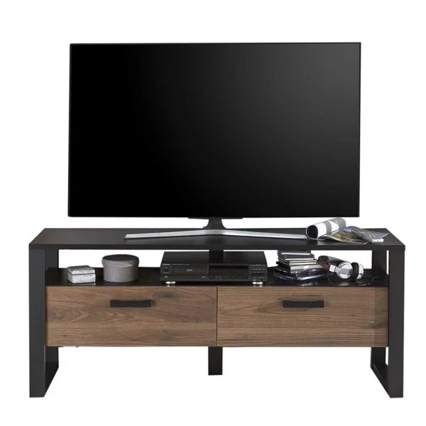 TV Board In Nussbaum Dekor & Schwarz – Dudleys 3