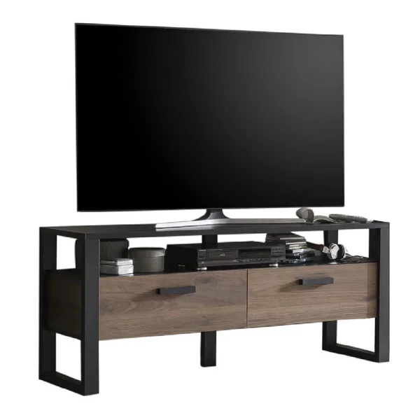 TV Board In Nussbaum Dekor & Schwarz – Dudleys 4