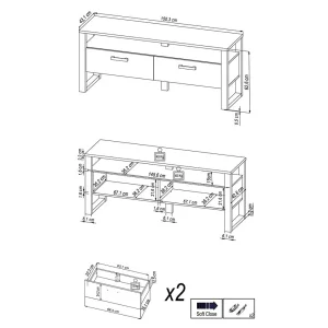 TV Board In Nussbaum Dekor & Schwarz – Dudleys 18