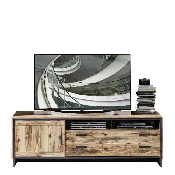 TV Unterschrank In Holz Antik Dekor – Olegana 1