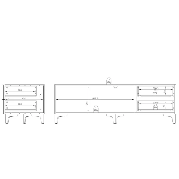 Unterschrank Für Fernseher In Schwarz & Chrom – Prosica 6